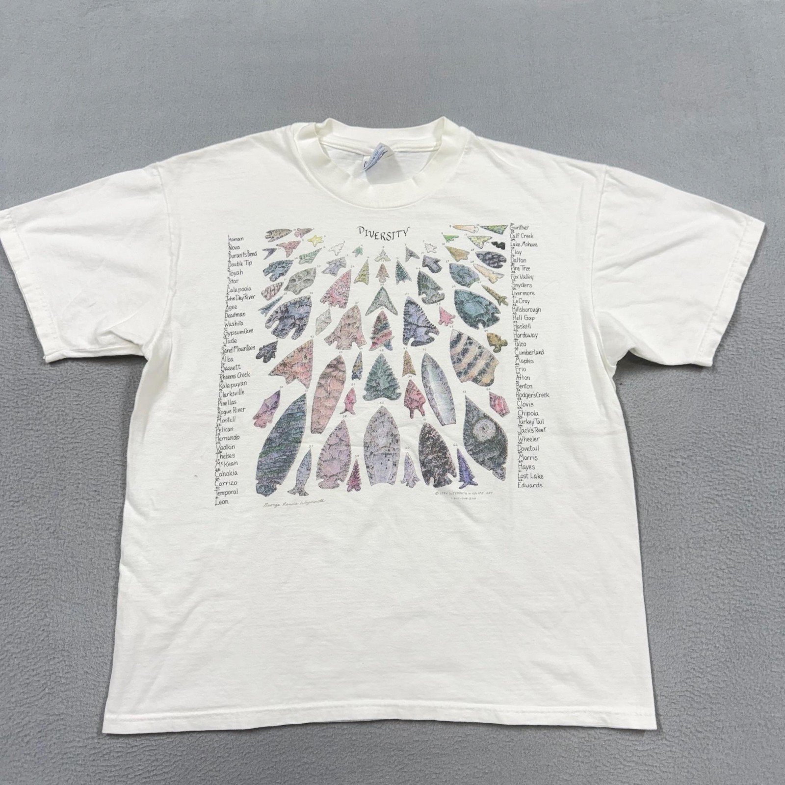 Vintage Hanes Beefy-T Shirt Mens Large White Diversity Arrowheads Graphic 1996