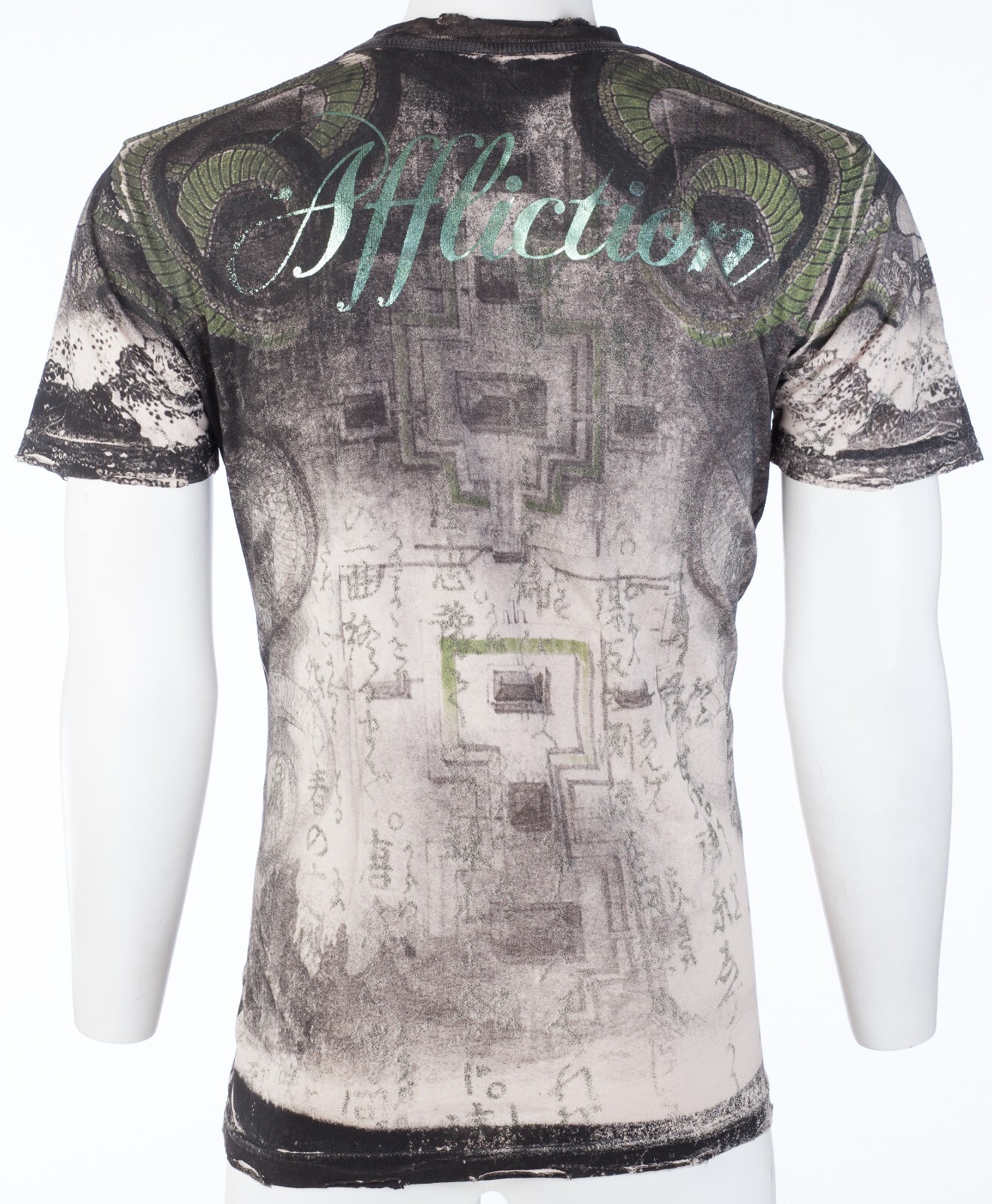 Rare $62 AFFLICTION Sand SERPEANT EMPEROR Short Sleeve Slim Fit Y2K T-shirt NWT gallery