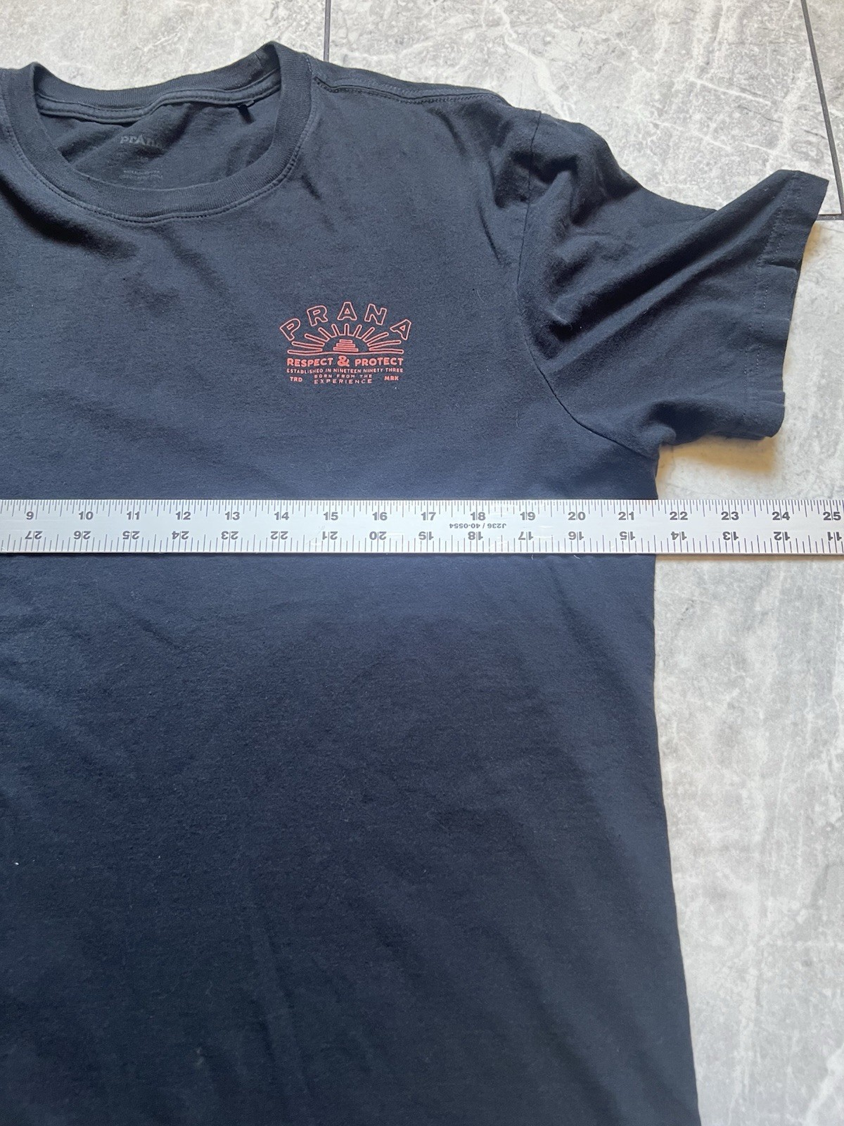 prAna Men's Black Universal Truth Graphic Short Sleeve Crew Neck Tee Logo Sz L gallery