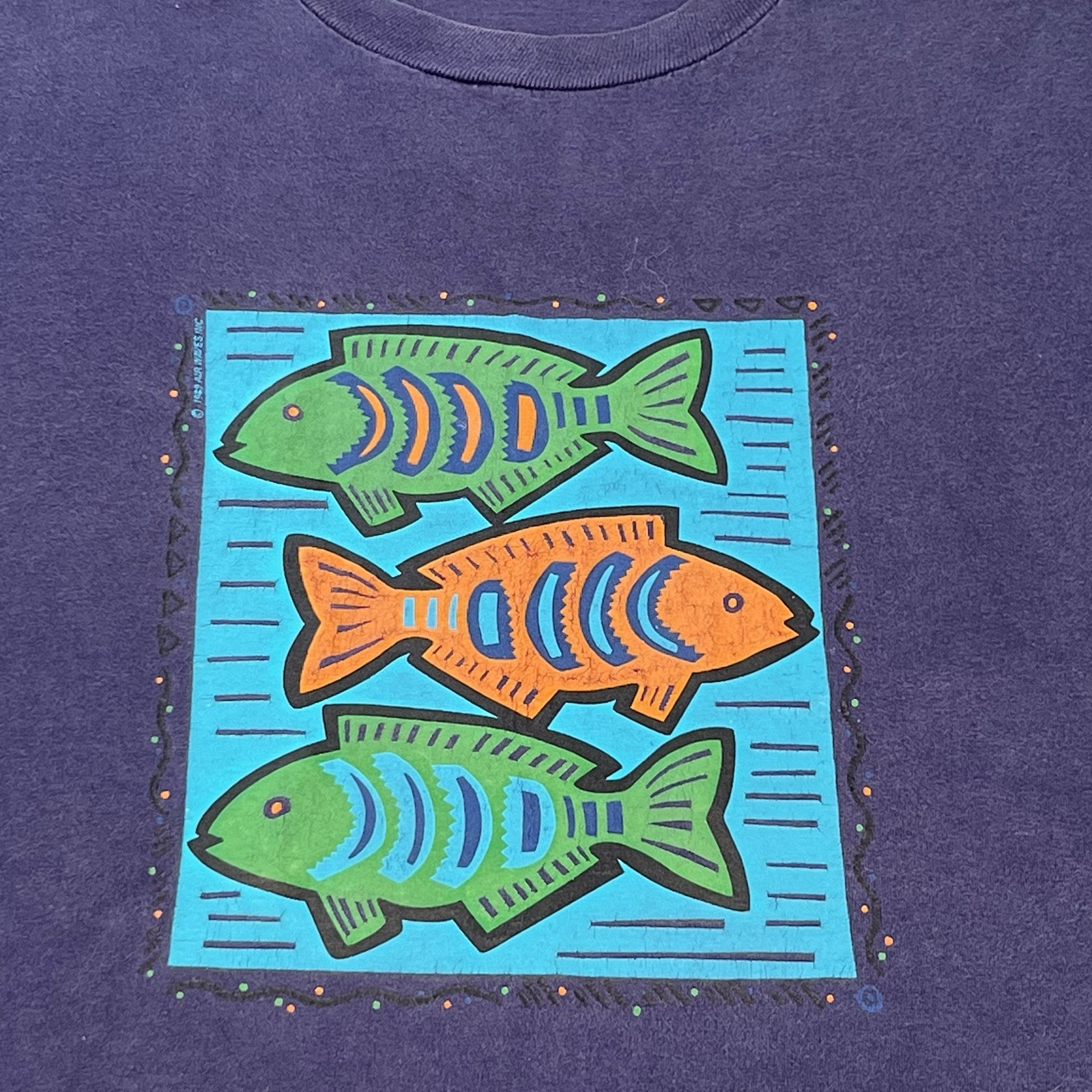 Jerzees T-Shirt Size XXL 48-50 Large Fish Art Made in USA 100% Combed Cotton gallery