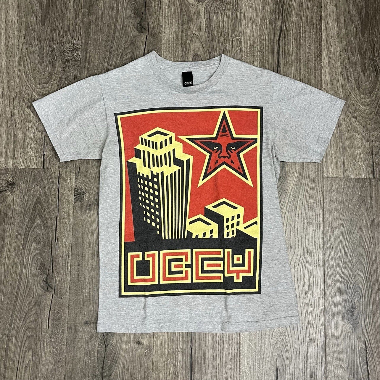 OBEY Skyscraper Graphic Short Sleeve Shirt Size Small