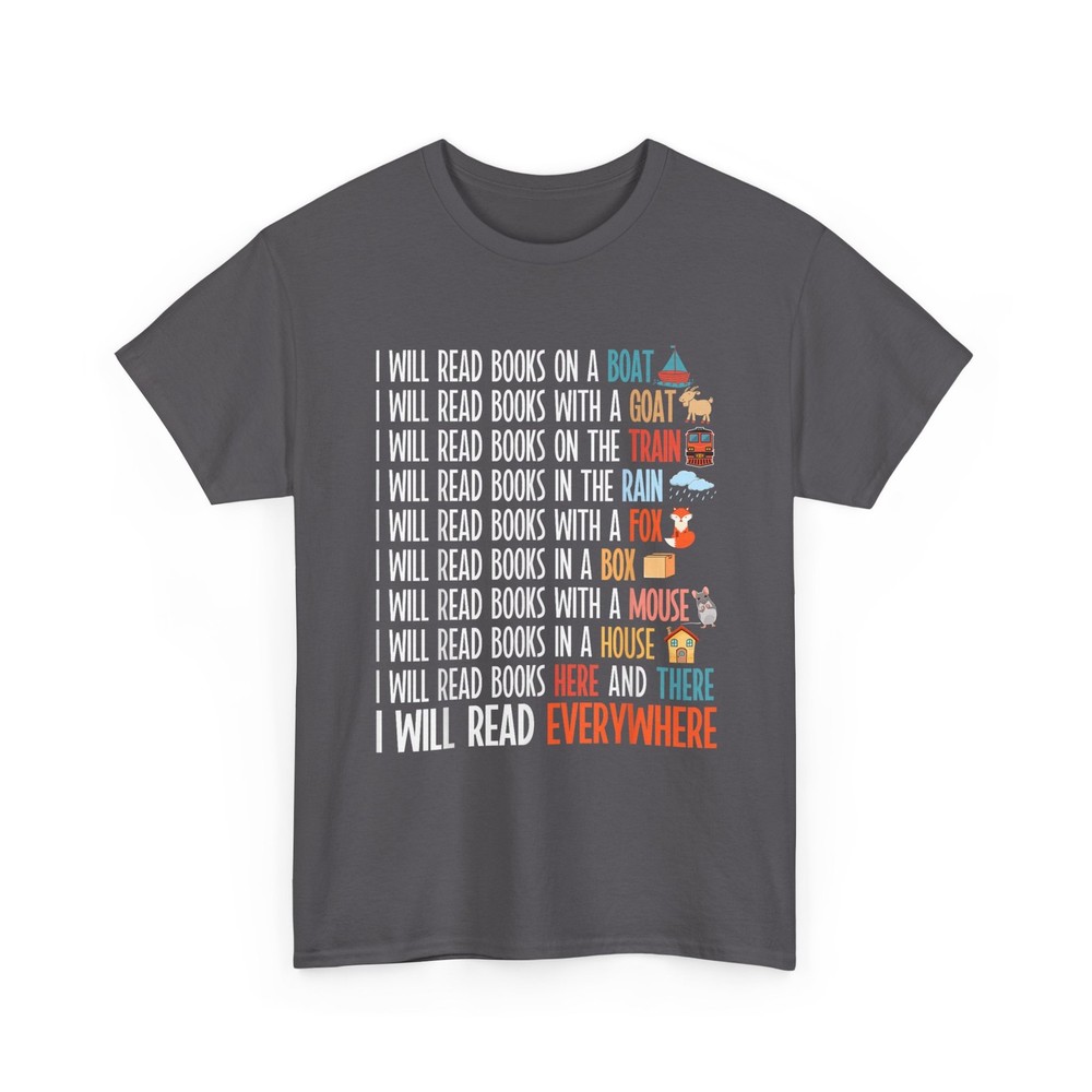 Book Reader Shirt, I Will Read Books On A Boat & Everywhere Reading Book T-Shirt