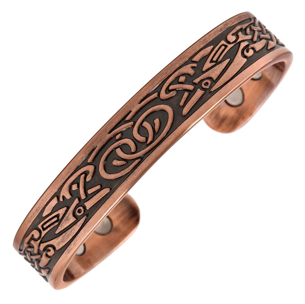 Pure Copper Magnetic Heavyweight Cuff Bracelet for Men, with 8 Magnets 3500 G…