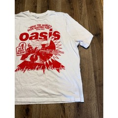Old Navy Oasis Definitely Maybe Graphic T-Shirt Mens XL White Red Britpop Band