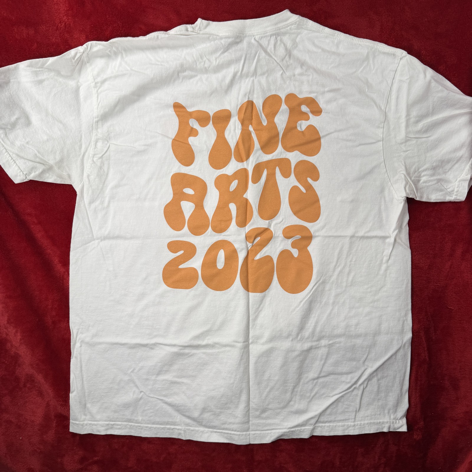 Gildan Hammer 2XL T-Shirt Mens White Fine Arts 2023 Orange Graphic Cotton Tee