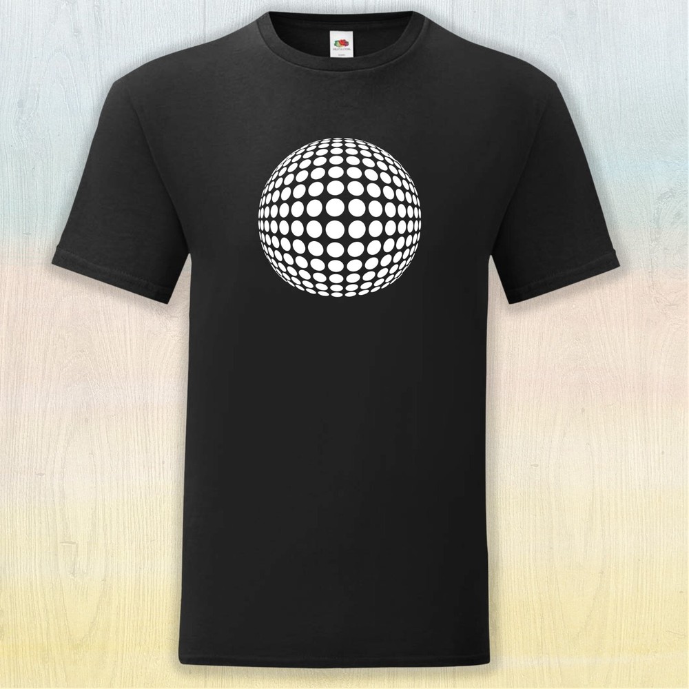 Op Art Style Dot Sphere Hand Printed T-Shirt Birthday Gift Size S – 3XL