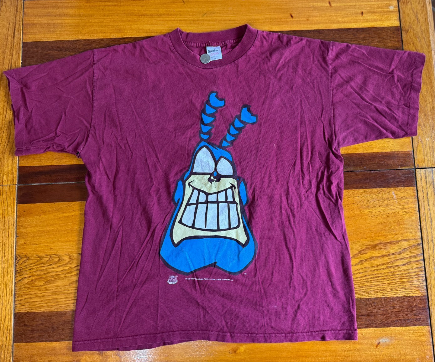 Vintage 1996 The-Tick Cartoon Shirt Large Maroon 23.5x28" XL gallery