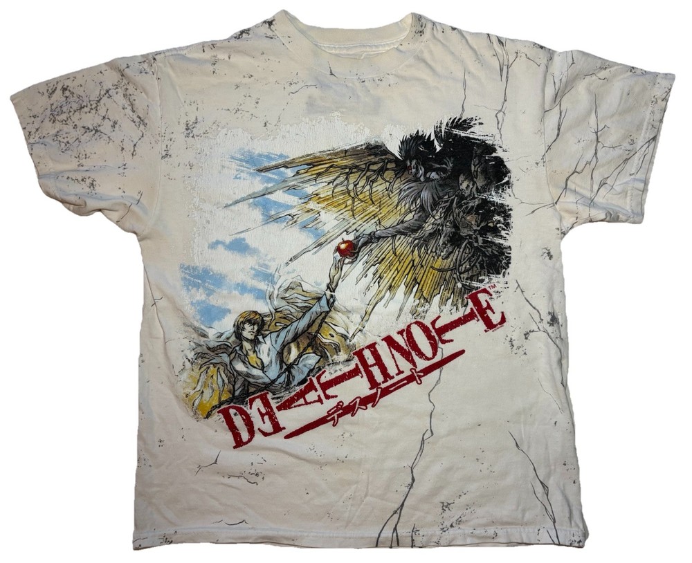 RARE VTG Death Note Michelangelo Light Yagami Ryuk Anime Manga 00s Sz M T Shirt