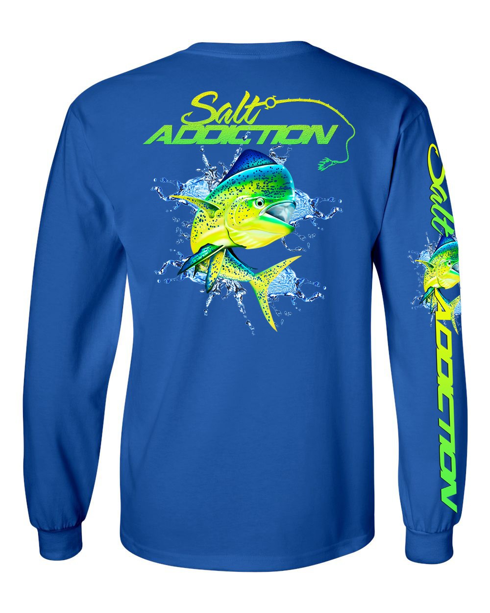 Salt Addiction Saltwater Dolphin Fishing Long Sleeve T Shirt Mahi Mahi Cotton gallery