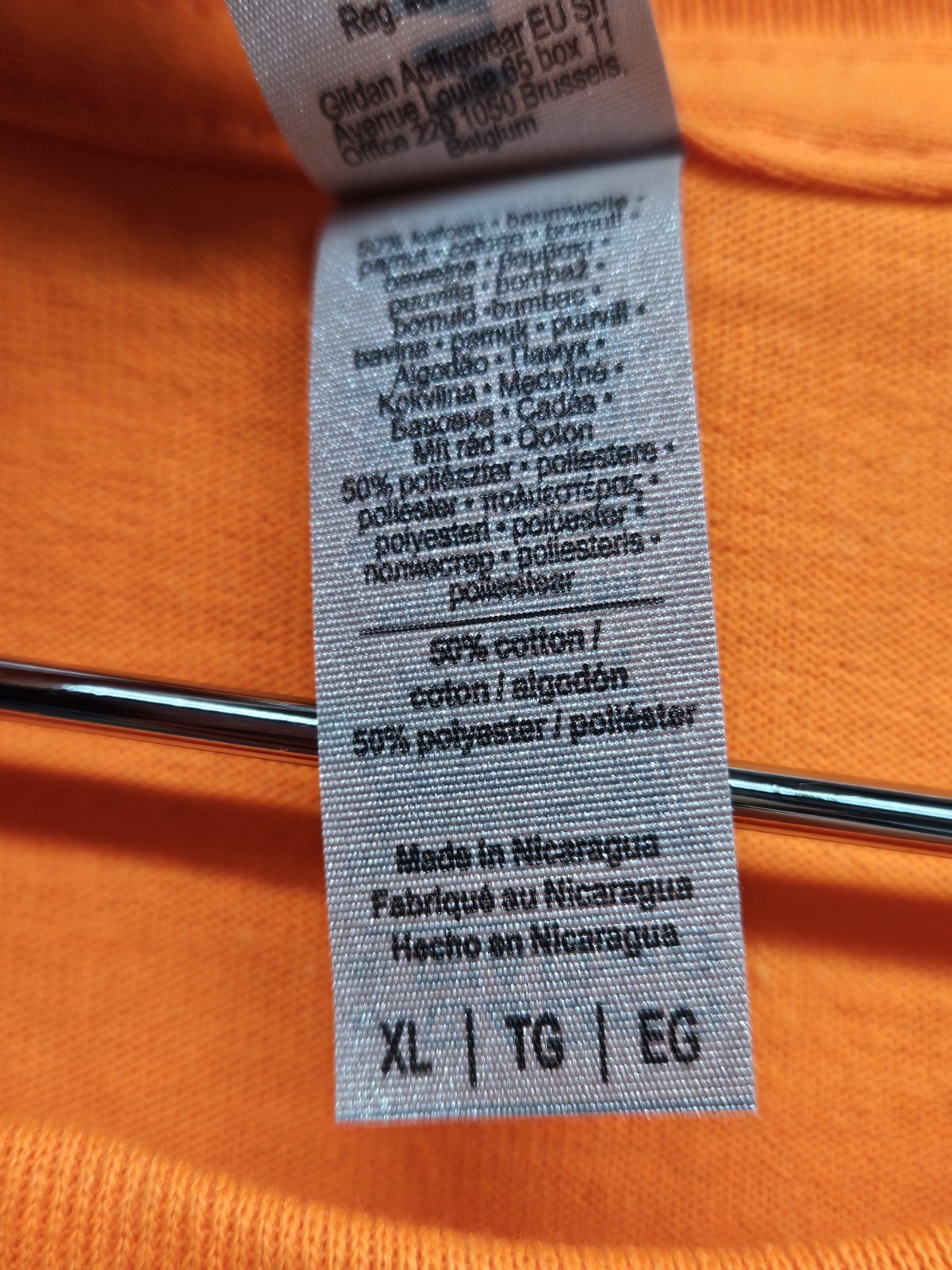 Gildan Ultra Cotton Mens Orange Crewneck Long Sleeve T-Shirt size XL LOT OF 2 gallery