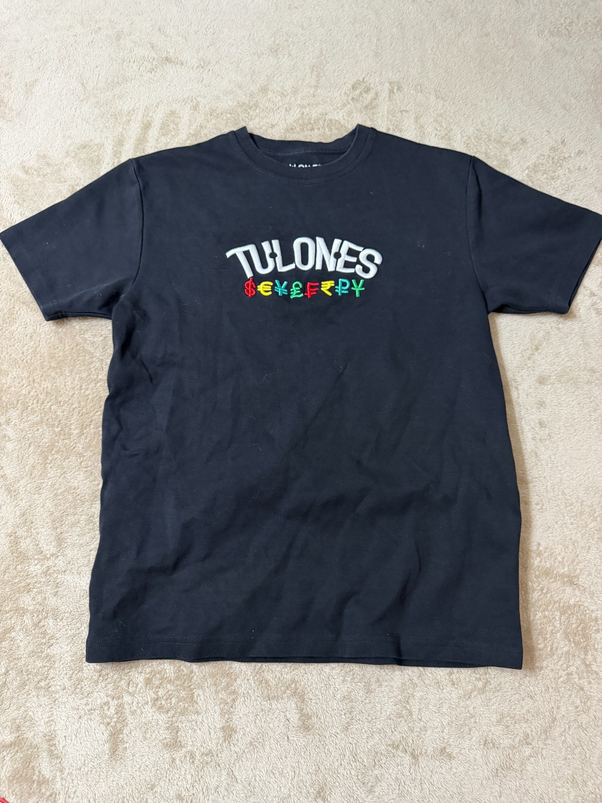 Tulones T Shirt XS Extra Small Black, Embroidered Letters gallery