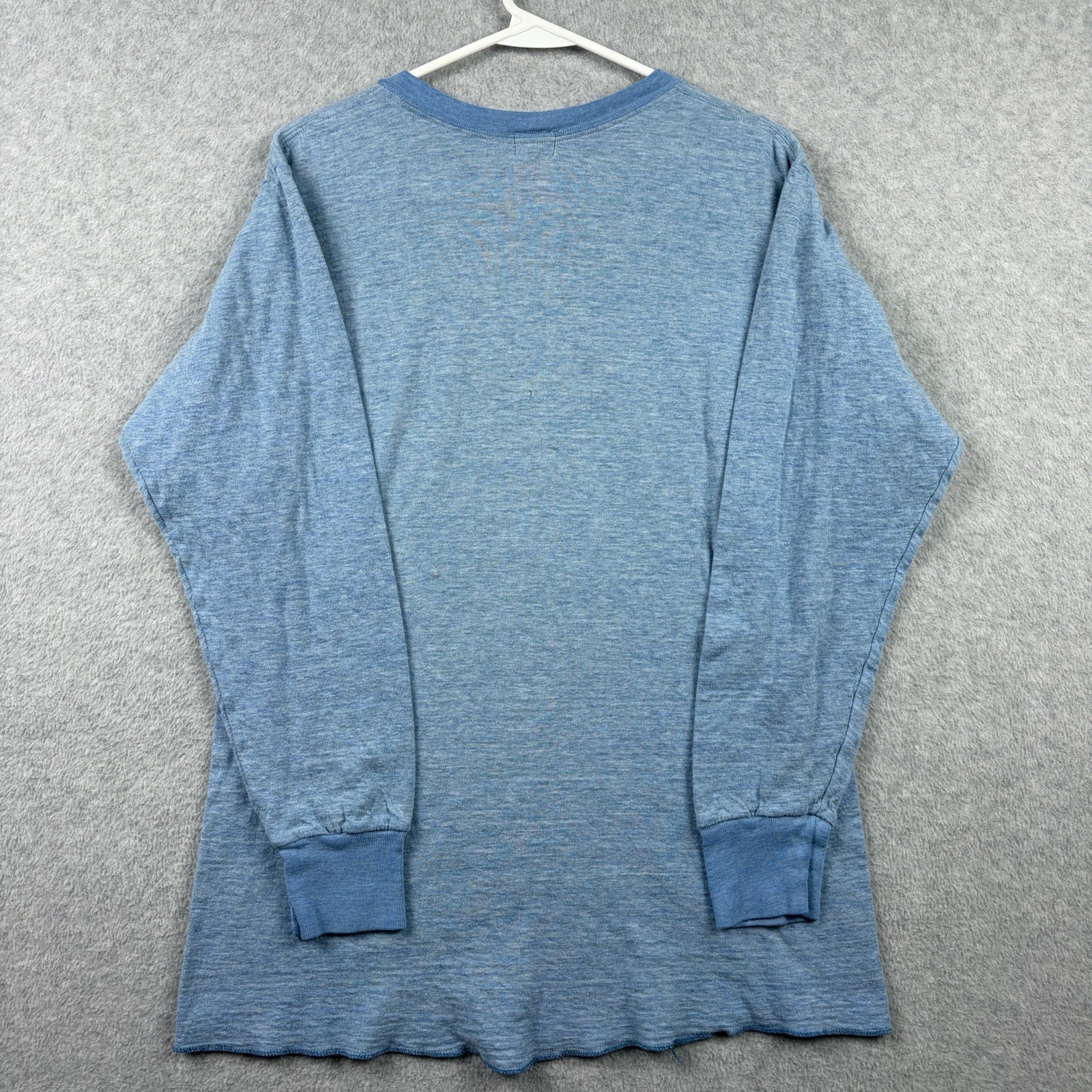 Vintage 60s Duofold Thermal Shirt Mens Large Blue Two Layer Long Sleeve Wool gallery