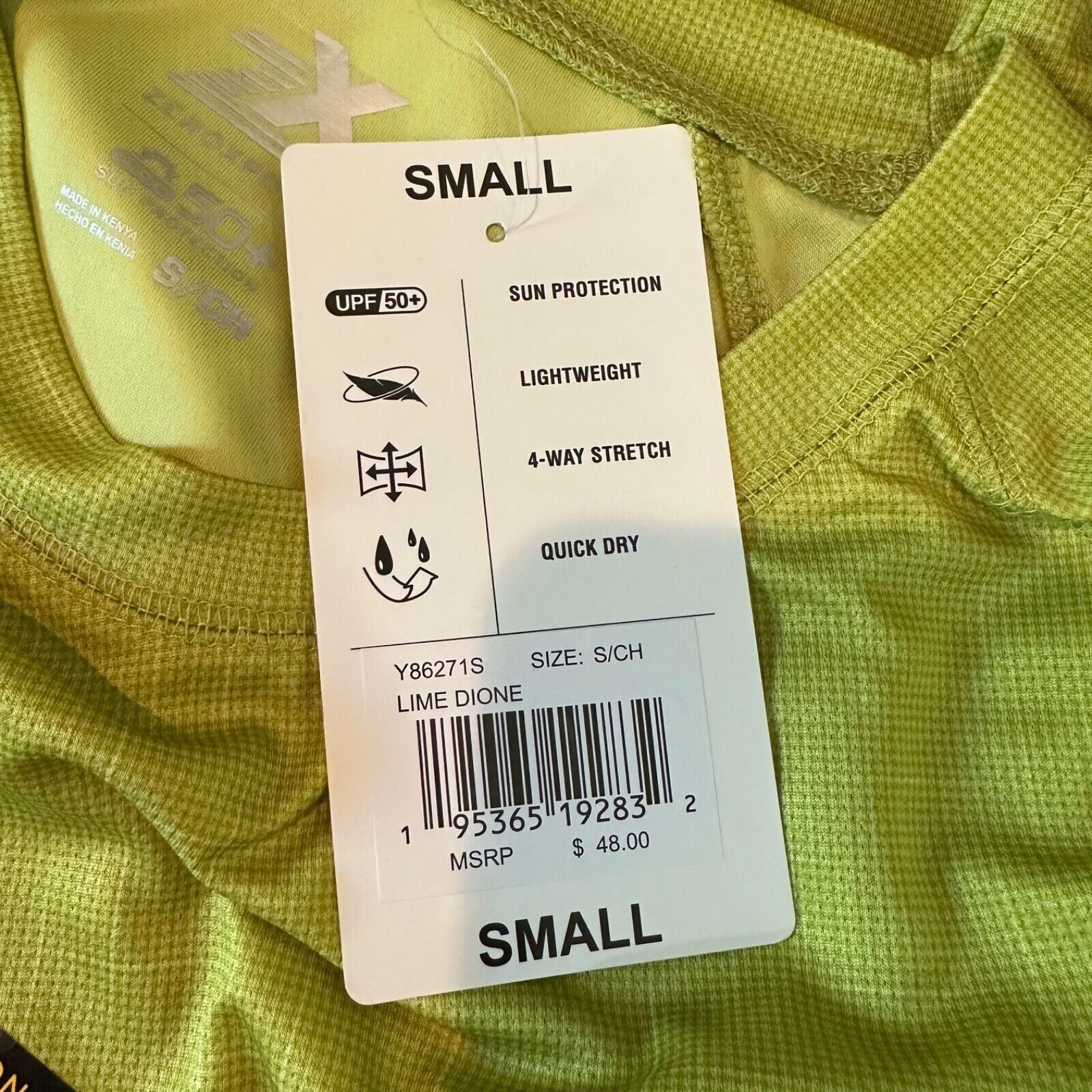 ZeroXposur Mens Size Small Sun Protection Top UPF 50+ Lime Green NEW NWT gallery