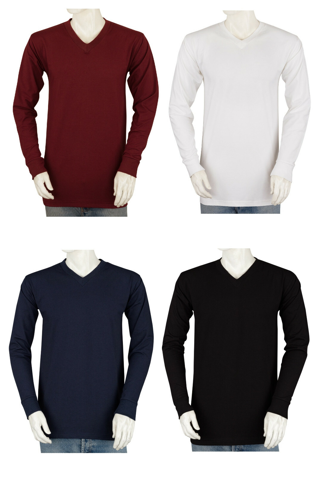 Styllion Big and Tall Mens Shirts - V Neck Long Sleeve - Heavy Weight - VLS gallery