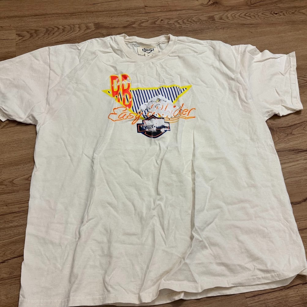 NEW RHUDE Men Loose Leisure T-Shirt Off White Rhude Boys Rhider Eagle 2XL XXL gallery