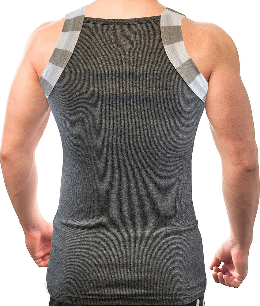 Different Touch 2 Pack Men Square Cut G-unit Style Tone Trim Tank Top A-shirts gallery