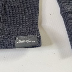 Eddie Bauer Men’s Blue Waffle Knit Long Sleeve Crew Neck Logo T-Shirt Size S
