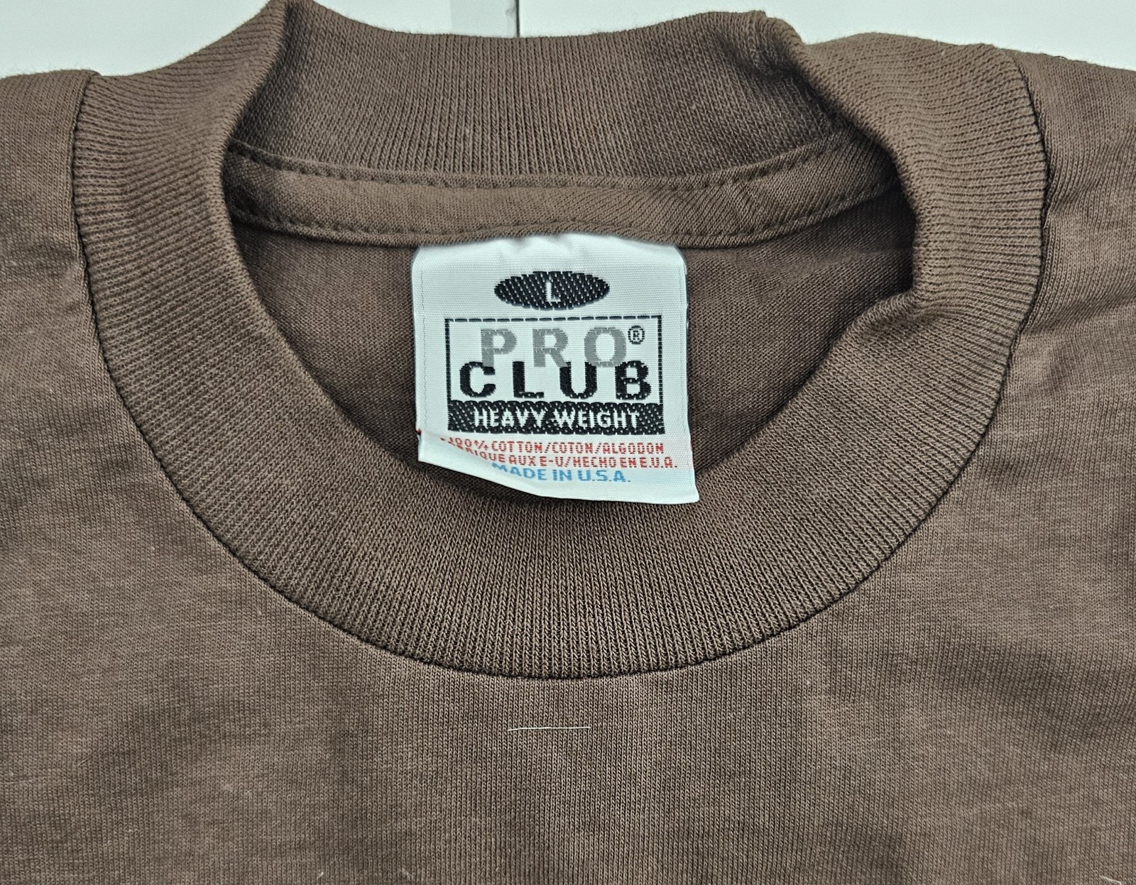 Pro Club Heavyweight Crew Neck T-Shirt Large Brown gallery