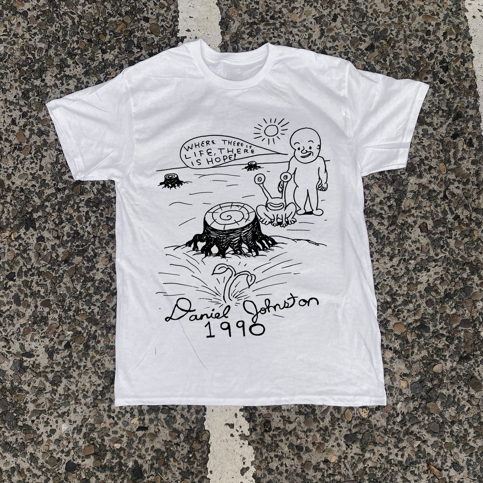 Daniel Johnston 'There Is Hope' Washed T-Shirt White L gallery