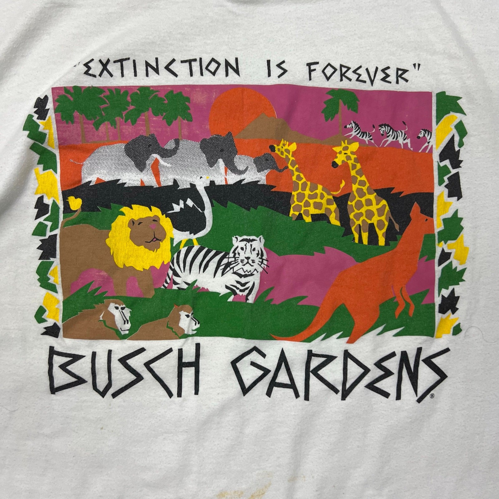 Vintage Extinction Is Forever Busch Garden Tiger Nature T Shirt Single Stitch M gallery