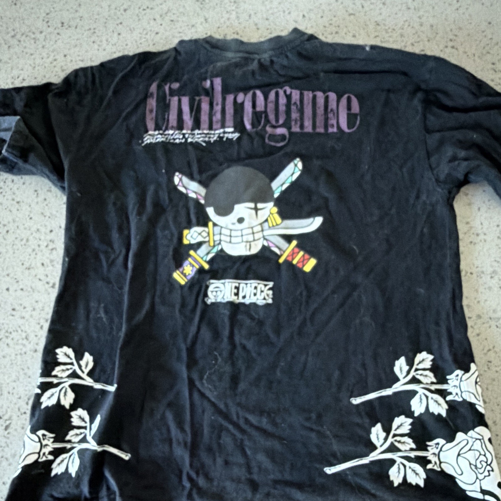 Civil Regime One Piece Roronoa Zoro Double-Sided Graphic Tee Black M/L gallery