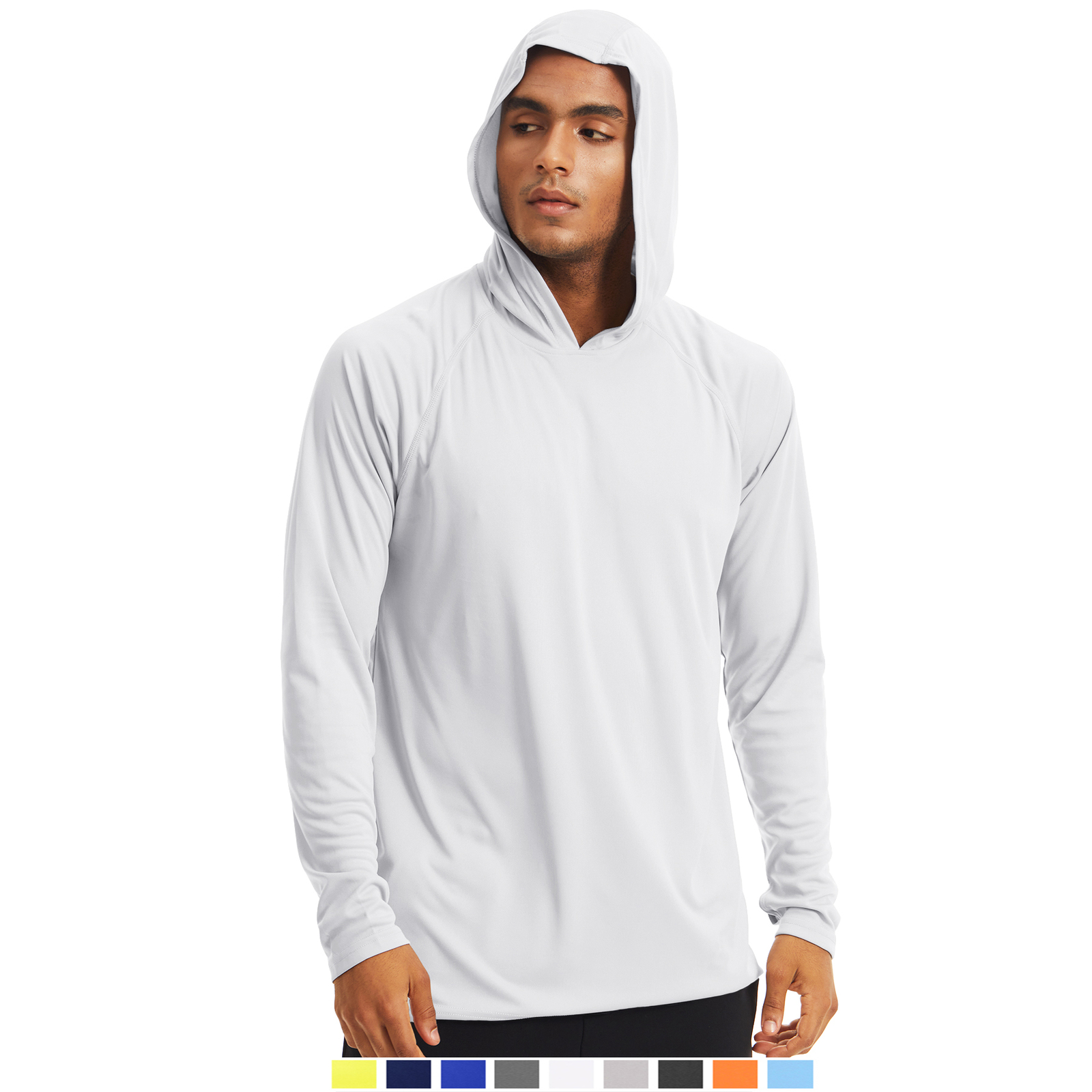 Men's UPF 50+ Hoodie Long Sleeve Sun Protection T-Shirt Outdoor Performance Tops gallery