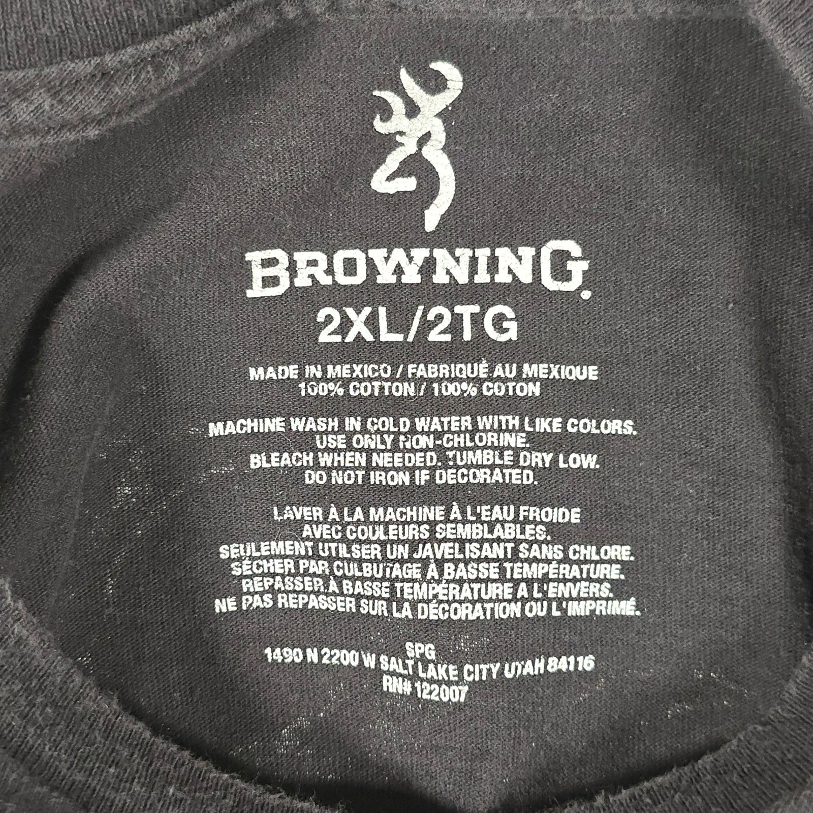 Browning Mens 2XL Black Long Sleeve Camo Logo Graphic T-Shirt Cotton Hunting Tee gallery