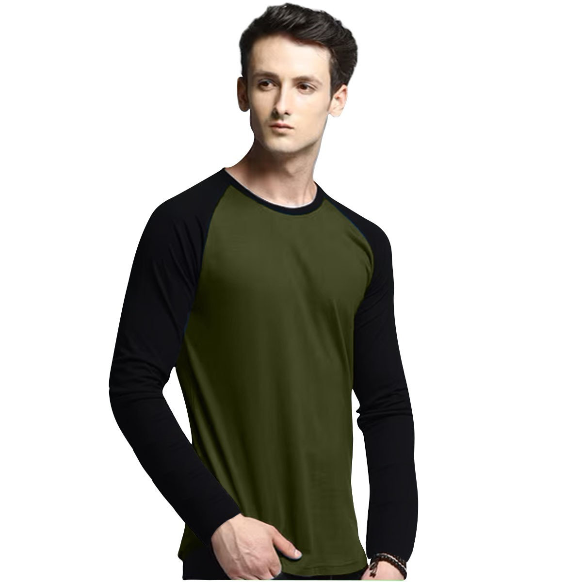 Mens Long Sleeve Raglan T-Shirt Baseball Team Teen Tee Fashion Crew Neck S-2X gallery