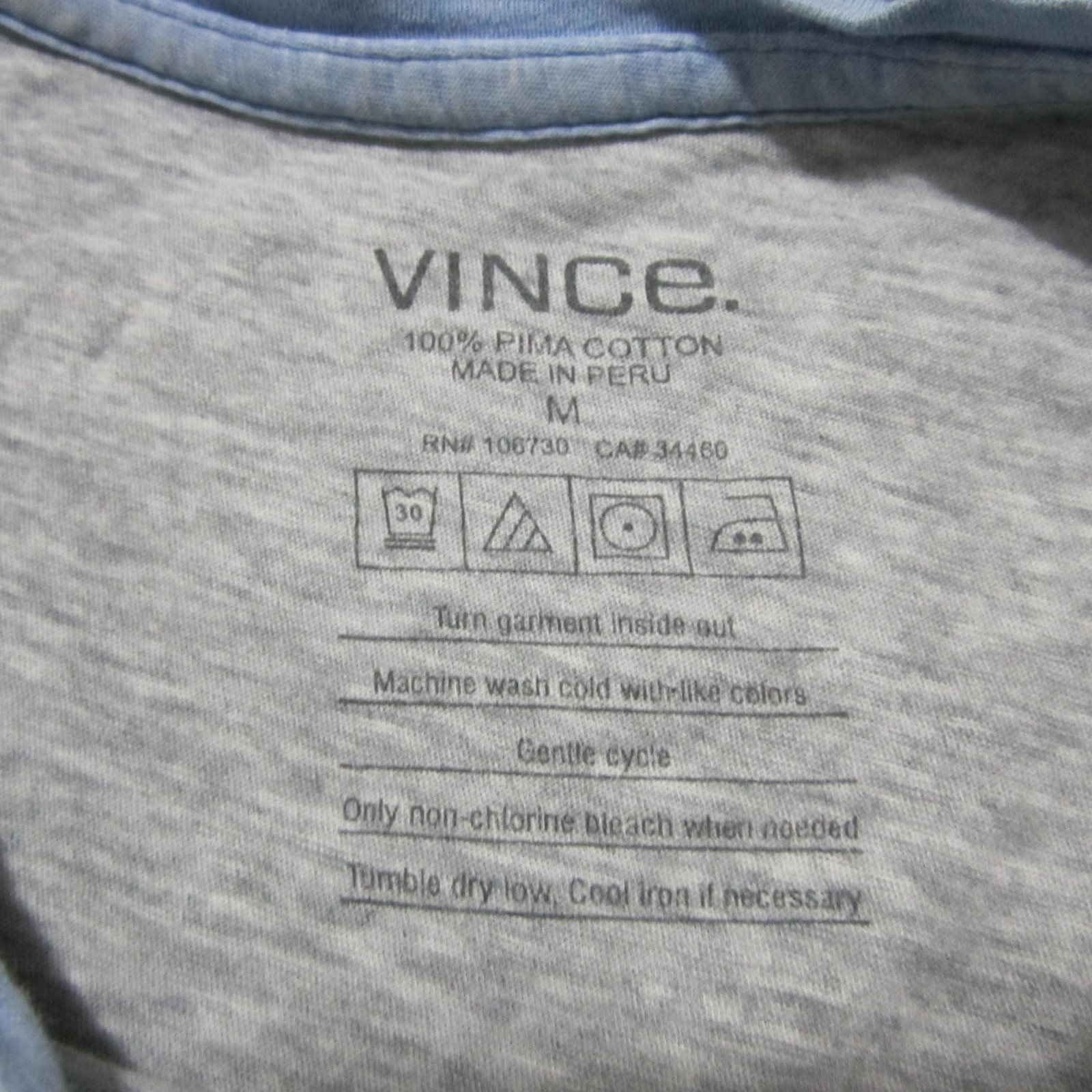 Vince Button Collar Shirt Mens M Light Blue Double Layered Pima Cotton SS gallery
