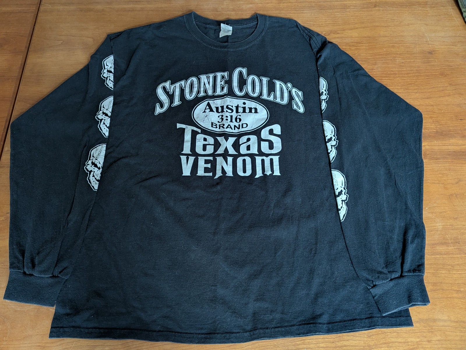 Vintage Stone Cold’s Texas Venom 101 Proof Skull WWF y2k Long Sleeve T-Shirt XL