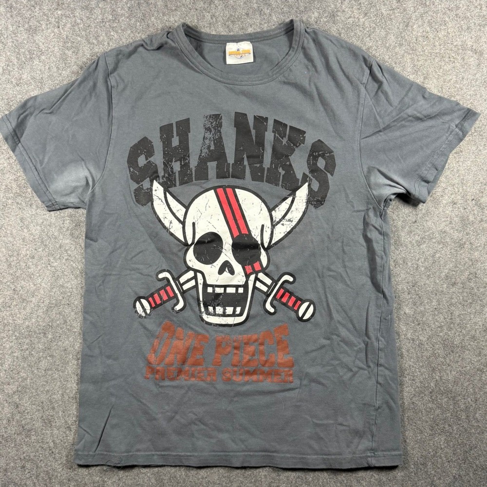 Universal Studios Japan One Piece Shanks Premier Summer Grey Graphic T-Shirt M