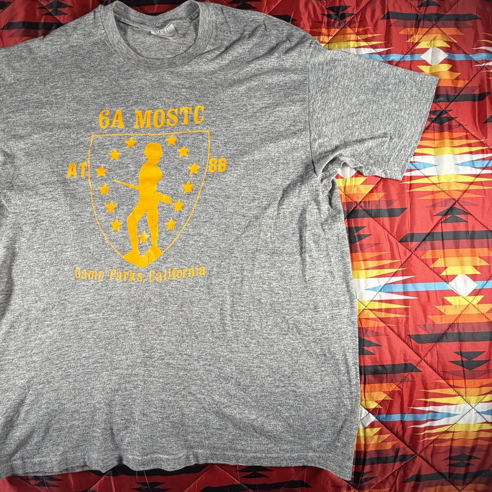 Vintage 80s 6A MOSTC California Military Graphic T-Shirt USA Stedman Gray XL gallery