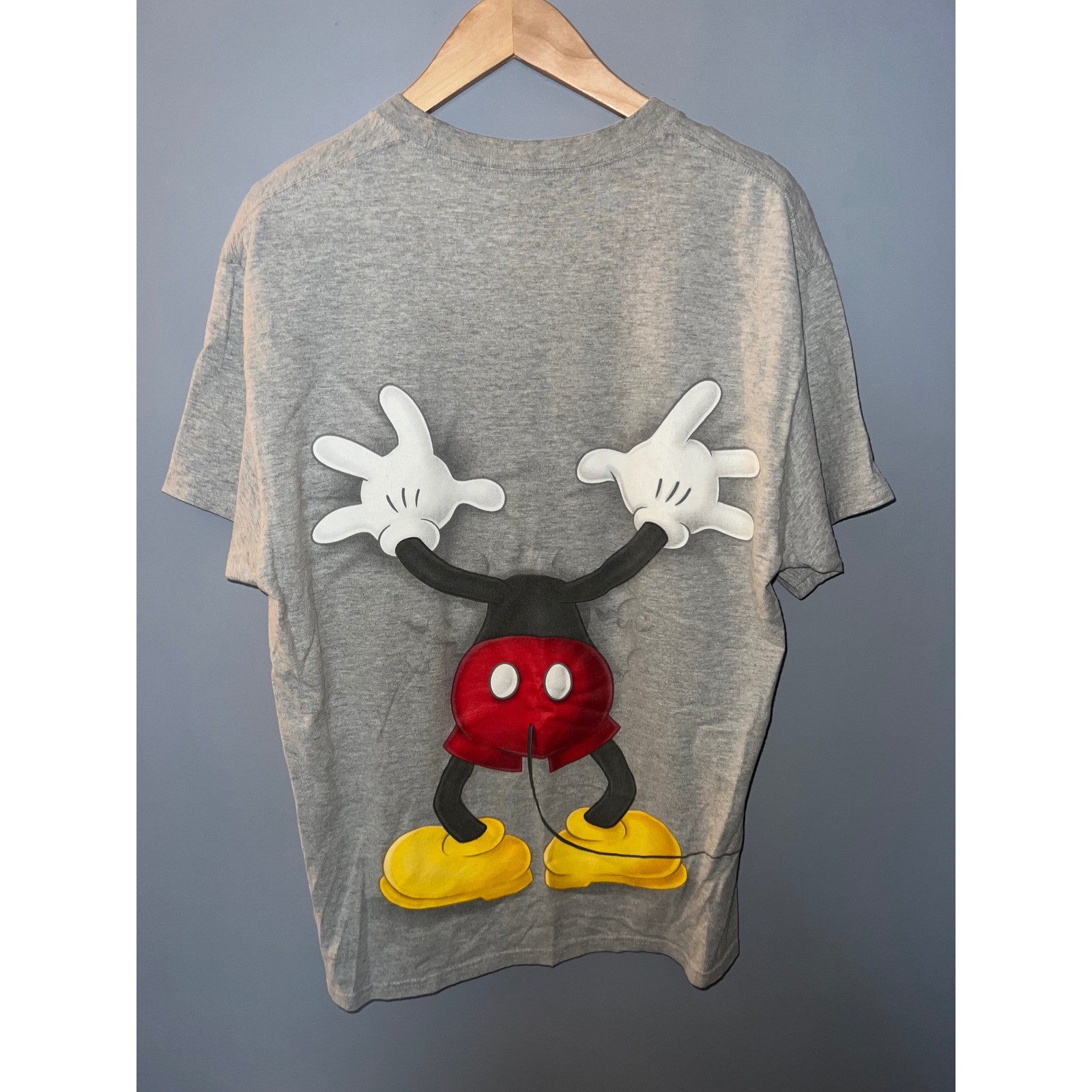 Walt Disney World Mickey Mouse Double Sided Graphic T-Shirt Gray Large Hanes gallery