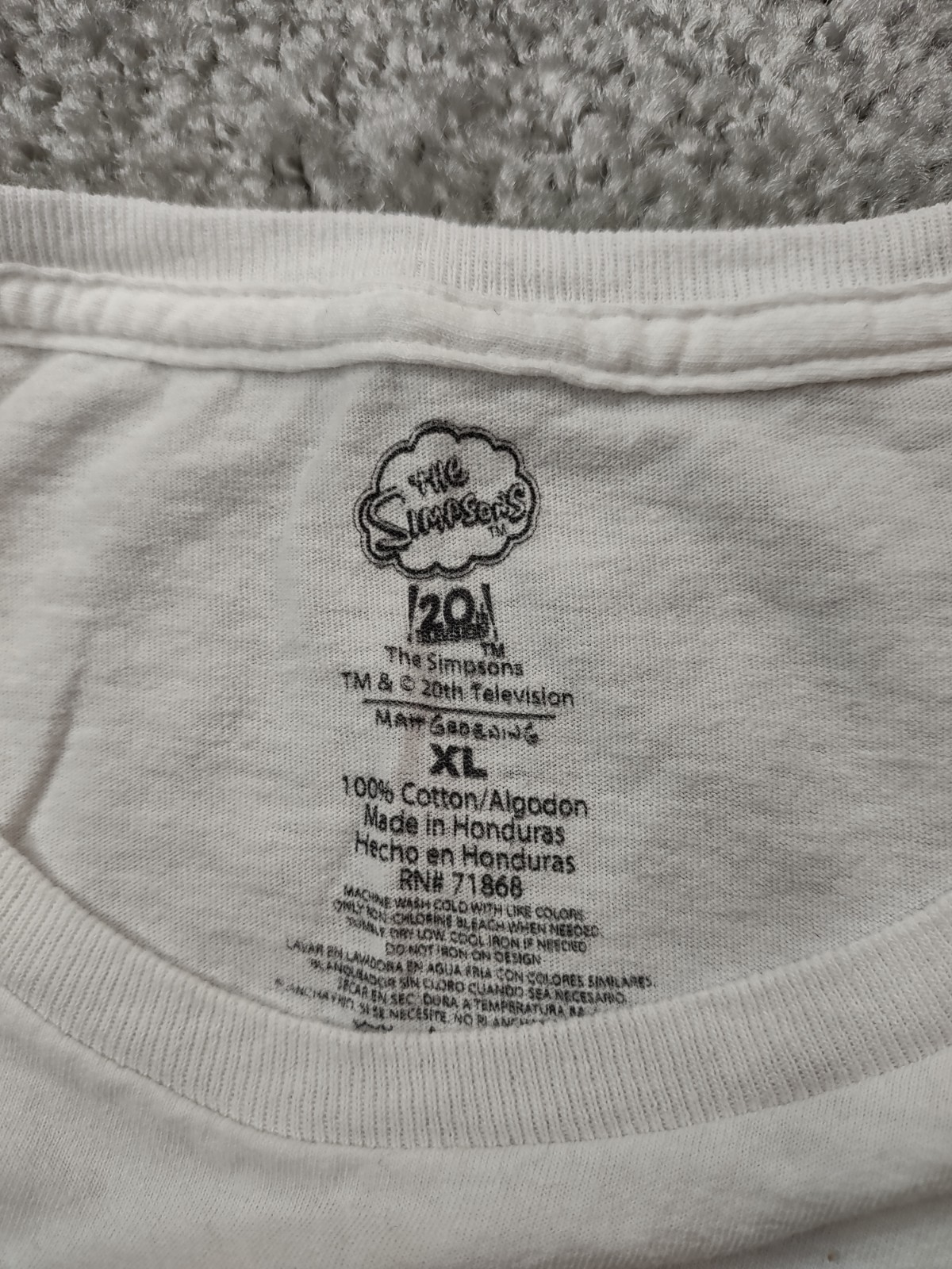 The Simpsons 20th Century Fox Mens T-shirt XL Adult White Retro gallery