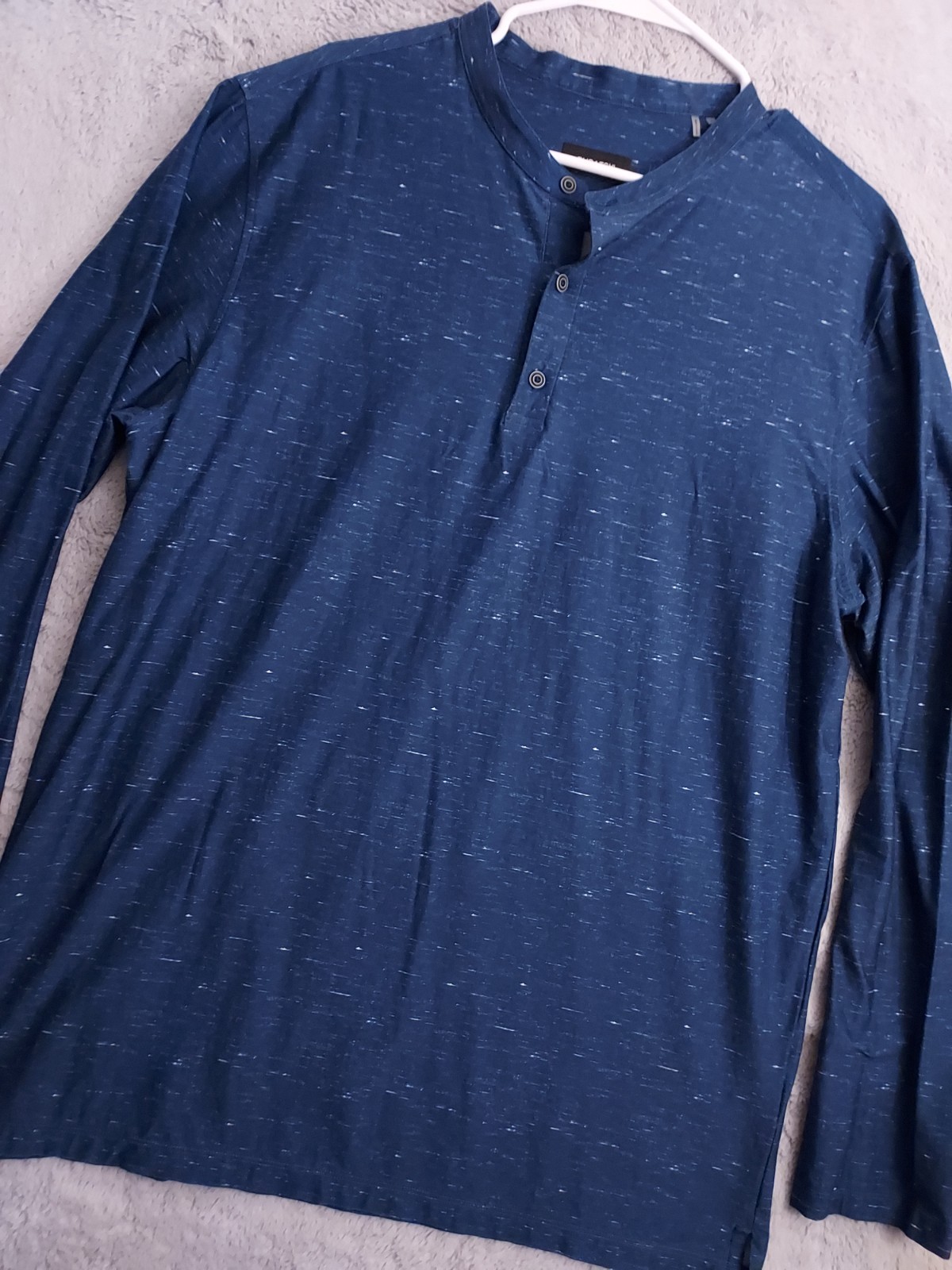 Bugatchi Shirt Mens Extra Large Ooohcotton Tech Band Collar Henley Performance gallery