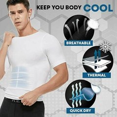 SecondSkin Men’s Shaper Cooling T-Shirt Compression Vest Slimming Shapewear US
