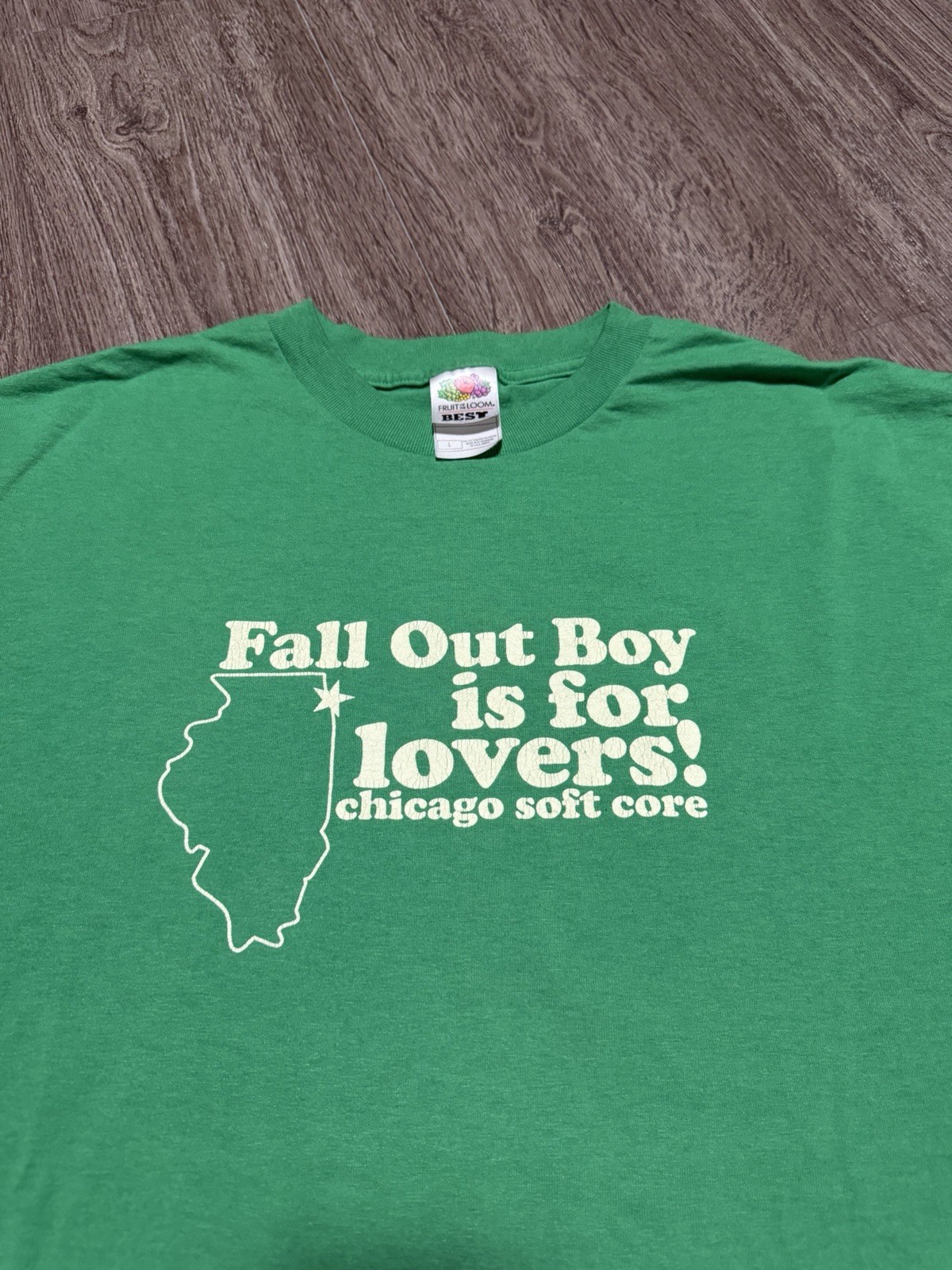 Vintage Y2K Fall Out Boy Is For Lovers Band TShirt Large Green Emo Pop Punk gallery