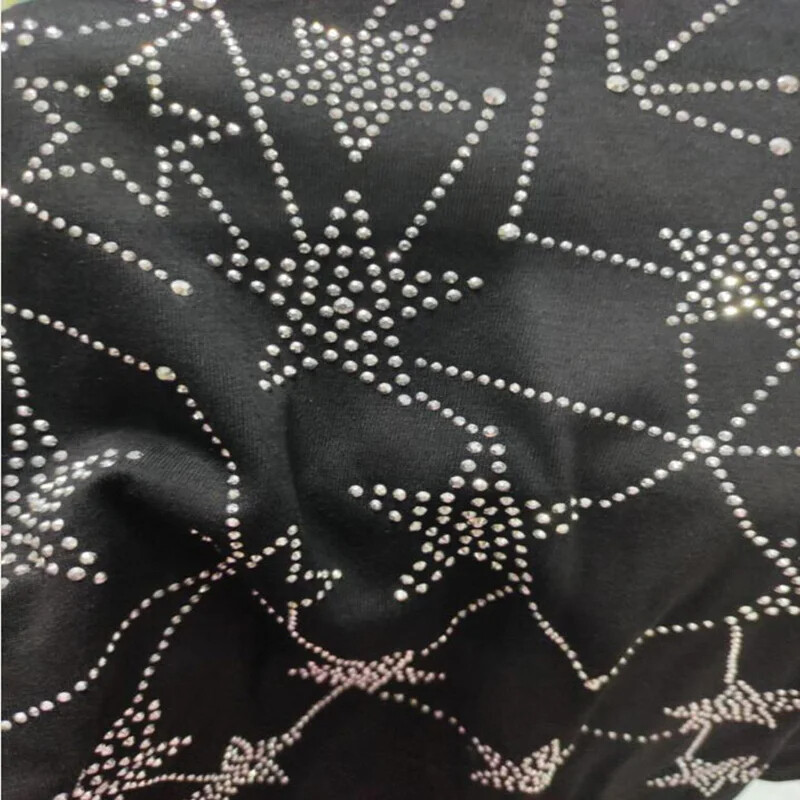 New Men Luxury V-Neck Diamond Star Rhinestones Fashion Black T-Shirt gallery