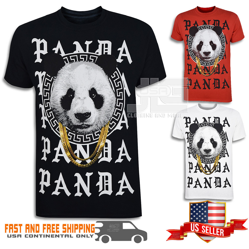 Panda Graphic S T-Shirt Hip Hop Screen Printed Men Women Cotton Tee 7166 NEW