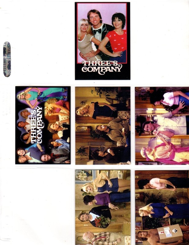 THREE COMPANY    TV SHOW    CUSTOM   NOVELTY TRADING CARD 6 CARDS   SET