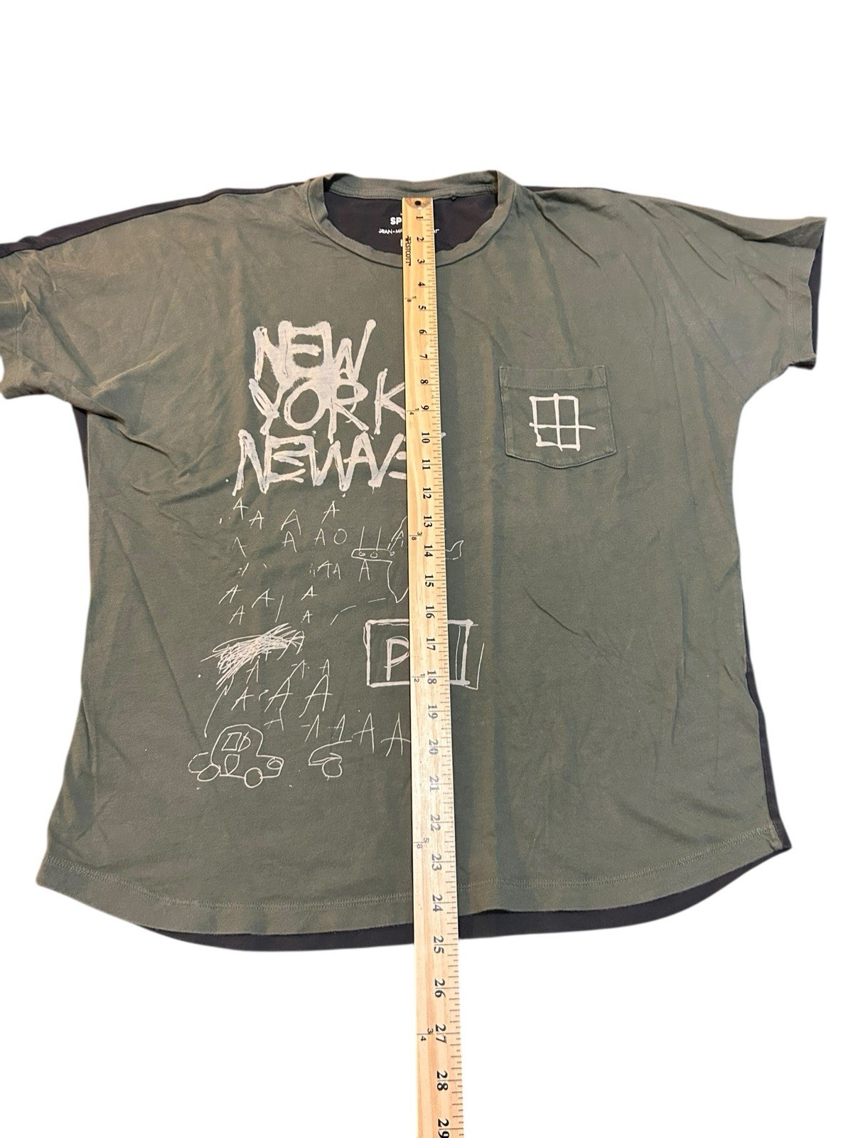 SPRZ NY X Uniqlo Jean Michael Basquiat Graphic T Shirt Men's Small Olive Gray gallery