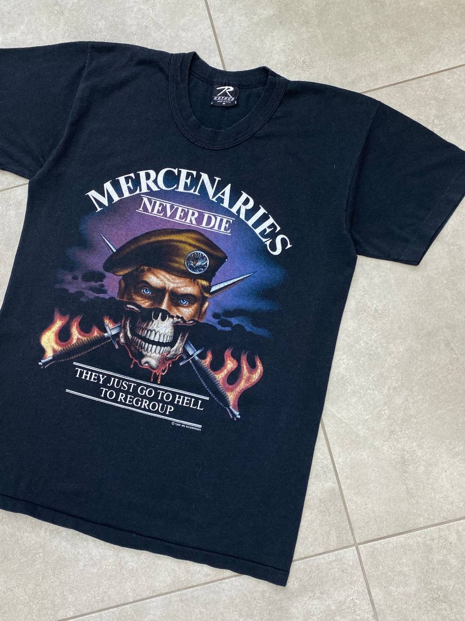 Vintage Rothco 1988 Mercenaries Never Die Military T-Shirt SIZE M gallery