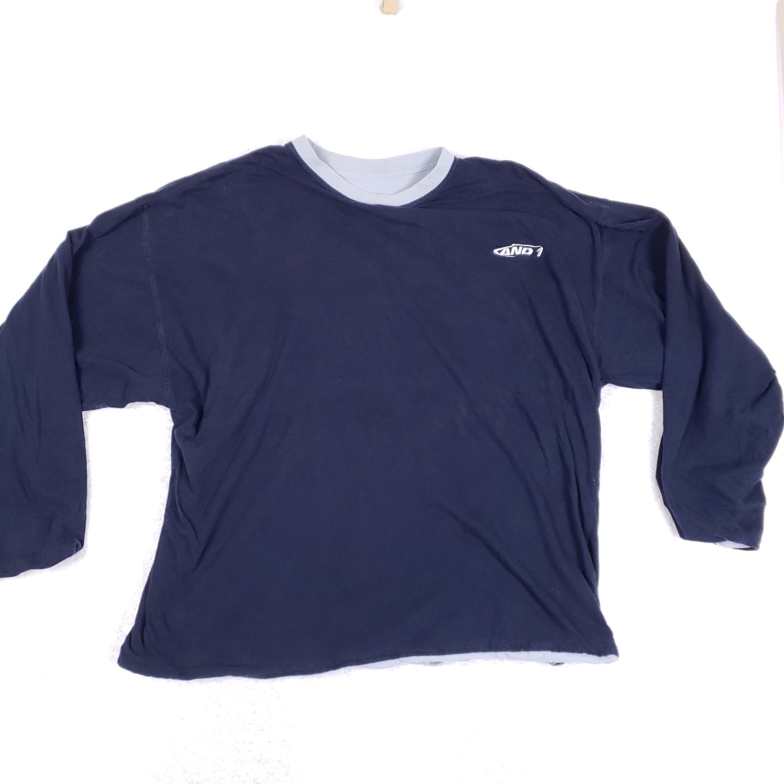 VTG AND 1 Reversible Long Sleeve Shirt Mens XL Navy Blue Streetball The Player gallery