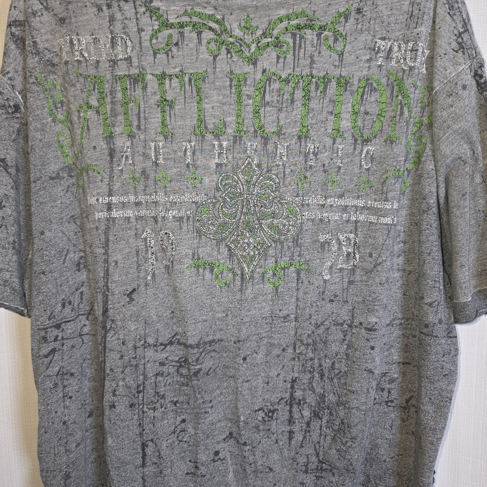 Affliction Mens T-Shirt Sz 2XL Short Sleeve Tried True Side Lace Up Crewneck gallery