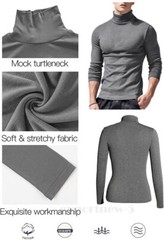 Men Slim Fit Soft Turtleneck Long Sleeve Pullover Lightweight T Shirt Basic Tops
