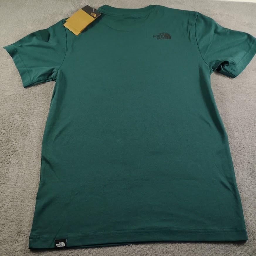 The North Face Shirt Mens S Deep Nori Green Logo Crew Neck M SS Fine Tee NF0A8A6 gallery