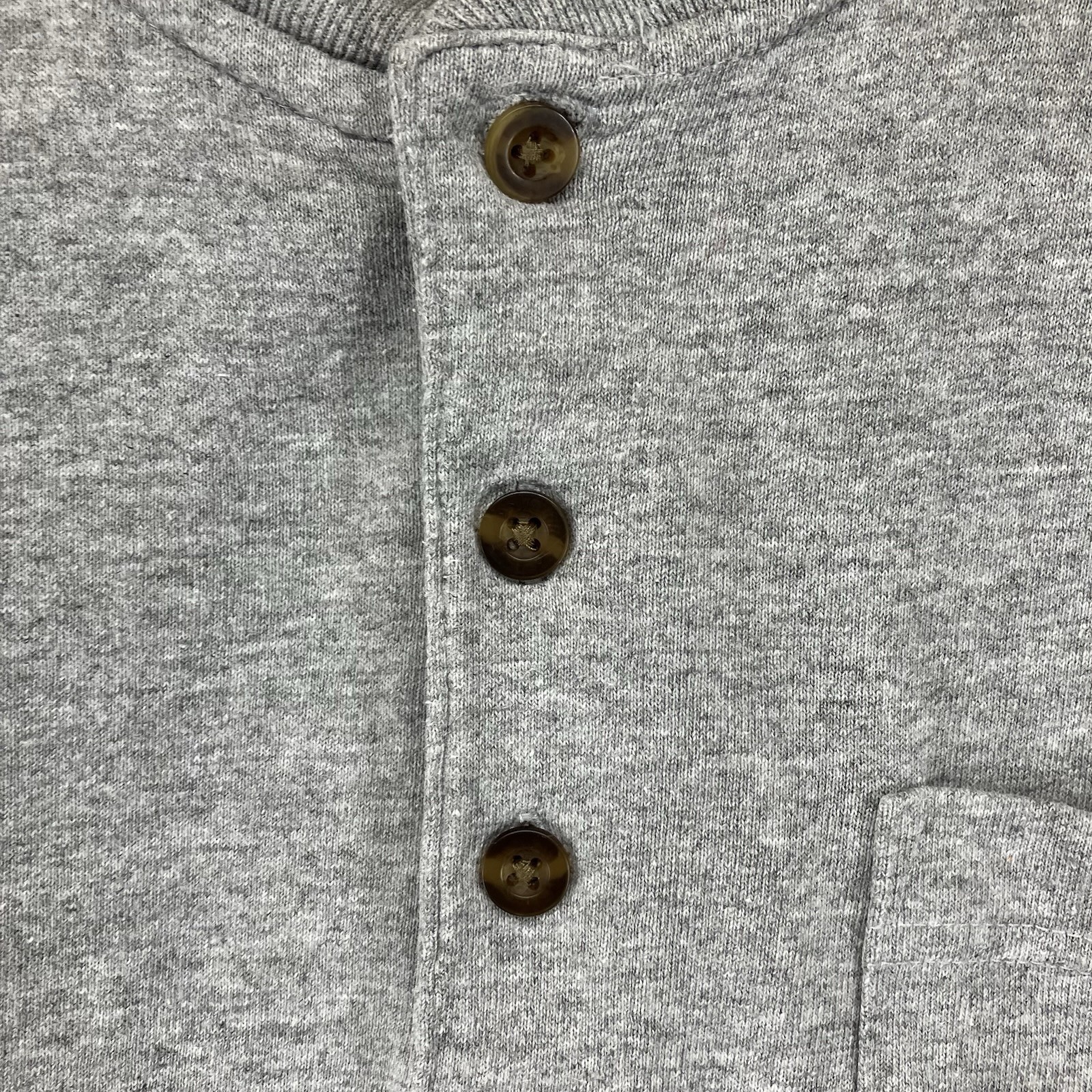 Y2K Carhartt T Shirt XL Heather Gray Henley Neck LS Heavy Cotton Blend 2016 EUC gallery