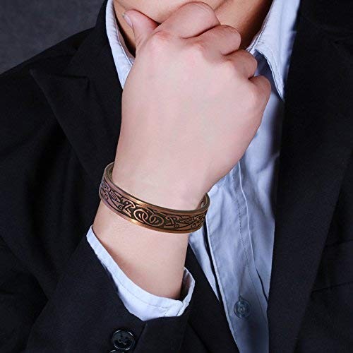 Pure Copper Magnetic Heavyweight Cuff Bracelet for Men, with 8 Magnets 3500 G... gallery