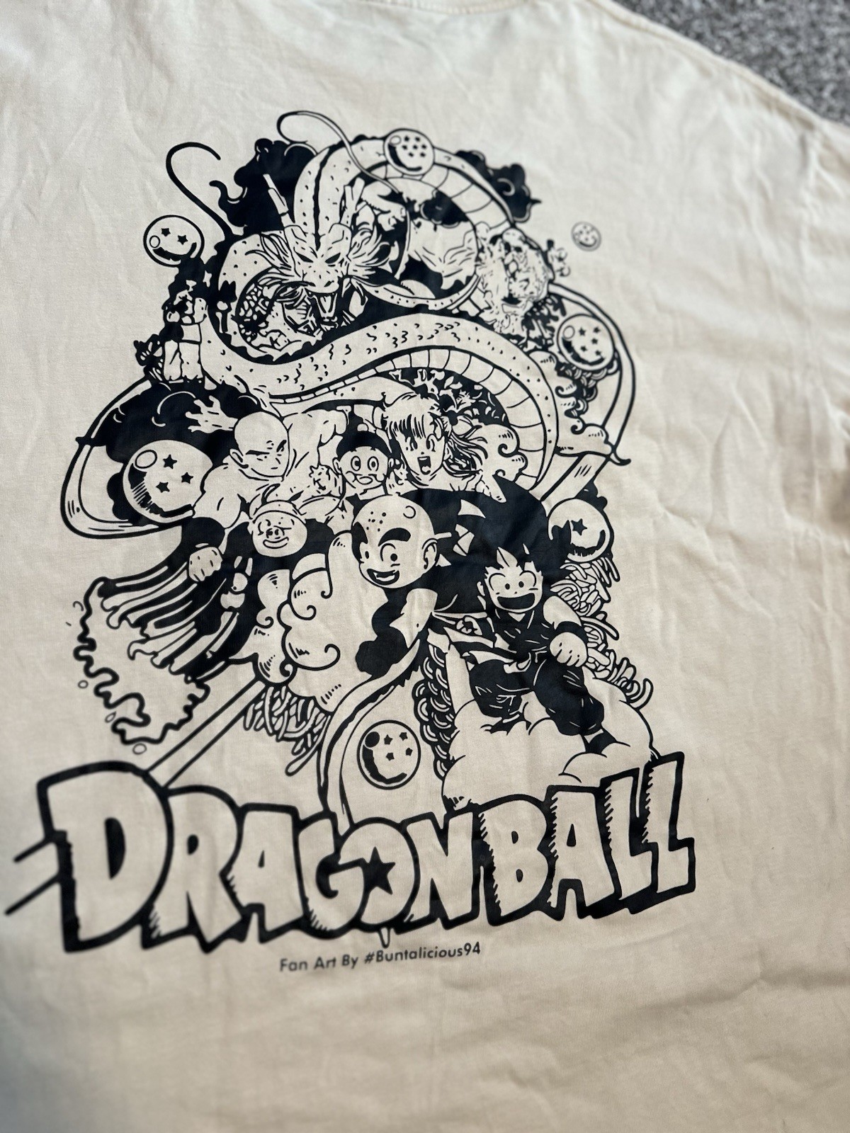 Dragon Ball Z Lace Valley Shirt Cream Beige Size M/L Rare Fan Art gallery