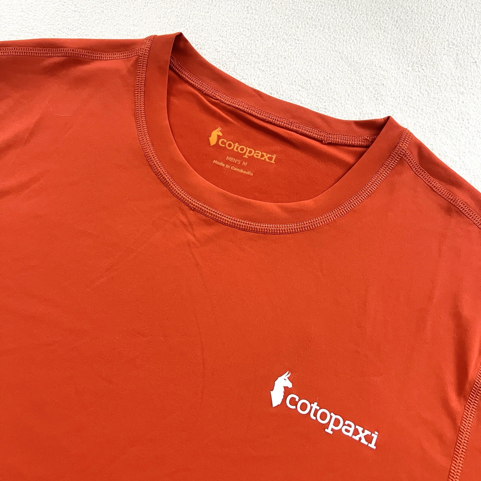 Cotopaxi Men Solid Orange Fino Tech Short Sleeve Performance Tee Shirt FLAW M gallery
